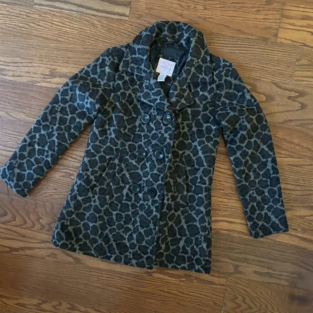 NWOT Vine and Valley Girls Size 16 Leopard Print Pea Coat NEVER WORN